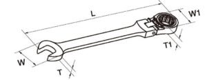 1165FM/FA- Open-End Gear Ring Wrench- Flex Joint