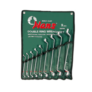 16009M Metric 75° Double Ring Wrench Set – 9 Pcs Slim Type in Roll Pouch