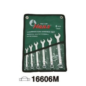 16606M Metric Wrench Roll Pouch Set – 6 Pcs Slim Satin Handle, Die-Stamped