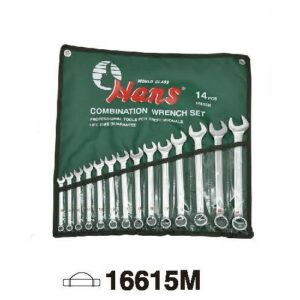 16615M 14-Piece Metric Combination Wrench Set – Slim Satin Finish in Roll-Up Pouch