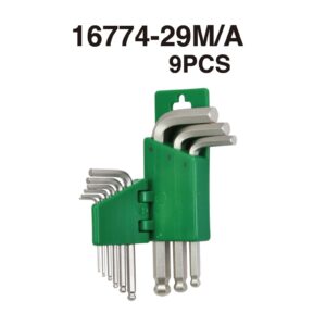 16774-29M/A 9-Pc Ball Point Hex-Key Wrench Set | Folding Organizer