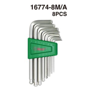 16774-8M/A 8-Pc Ball Point Hex-Key Wrench Set | S2 Steel