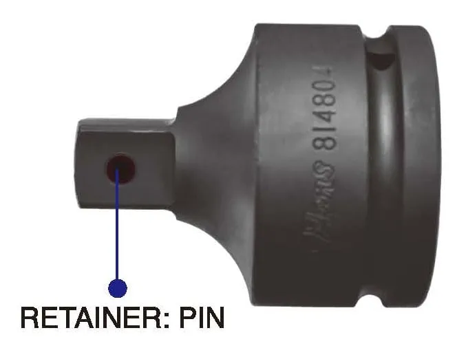 814804-min 1½" Drive Impact Socket Adaptor with Pin Retainer – Heavy-Duty Industrial Use