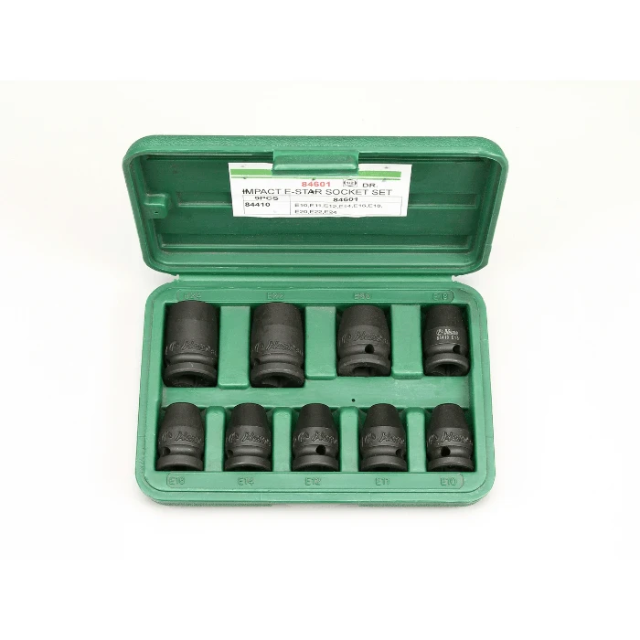 Impact E-Star Socket Set – 9 Pcs for High-Torque Use