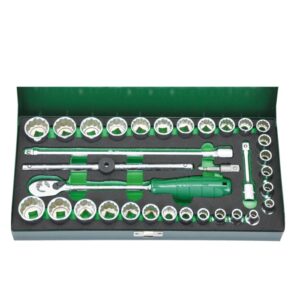 3633-2M Socket Wrench Set- 3/8" Drive- 33 Pcs