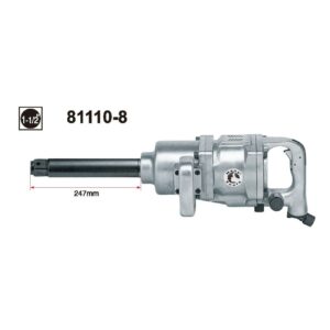 1″ Drive Air Impact Wrench – Long Anvil 247mm | 81110‑8 | Extra Reach Pneumatic Tool