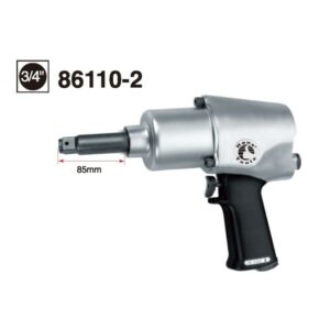 ¾″ air impact wrench with 85mm shaft and aluminum housing. Ideal for extended-reach jobs in maintenance and industrial service.