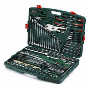TK-158V- Tool Kit 158 PCs-Socket & Combination Wrench Set - 1/4", 1/2" Drive