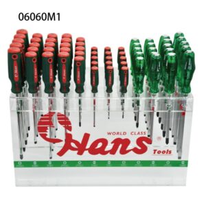 06060M1 Screwdriver Set in Acrylic Display Stand – Octagonal & Go-Thru, 60 pcs