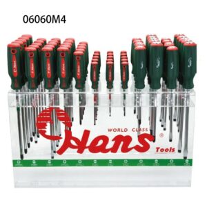 06060M4 Screwdriver Set in Acrylic Display Stand – Octagonal & Hex-Bolster, 60 pcs