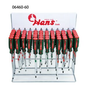 06460-60 Screwdriver Set in Metal Display Stand – Octagonal Handle, 60 pcs