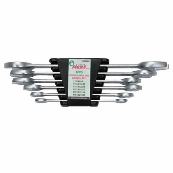 16596MH 16596MH – 6-Piece Double Open-End Wrench Set in Organizer Rack (1151 Series)
