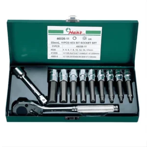 46026-411: ½" Drive 11-Piece Hex Bit Socket Wrench Set