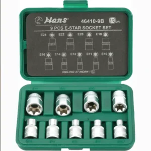 E‑Star Socket Set (External Torx 1/2″ Drive – 9‑Piece | 46410‑9B HansTools