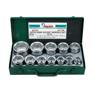 6612A- Hand Socket Set- ¾" Drive- 12 Pcs