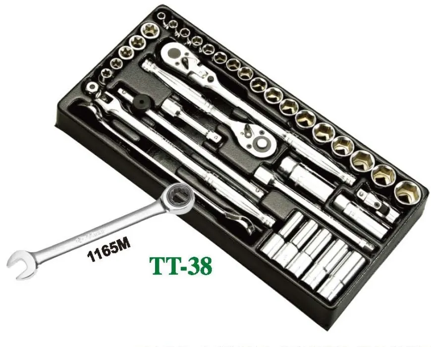 Socket Wrench Combo Set – 38-Piece TT-38 with Gear Ring Wrenches