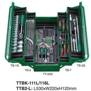 TTBK-111L 111PCs Tote Tool Box in Large Metal Box