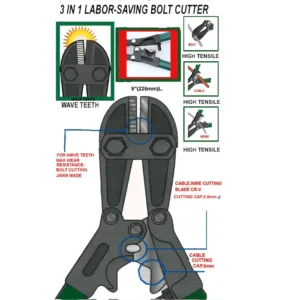 1903-9 3-in-1 Bolt Wire Cable Cutter | 9" Cr-Mo