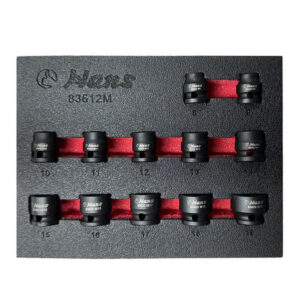 83612M-Low Profile Impact Socket Set-12 PCs- 3/8"Drive