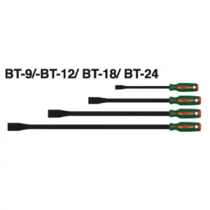 Standard pry bar with ergonomic handle, no impact cap. Ideal for lifting, aligning & adjusting in maintenance or repair tasks. BT-9 to BT-24 sizes available.