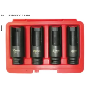 EISOK 4-Piece Injector Cap Removal Socket Set | 25–30mm | ½" Drive for BOSCH, Delphi, Denso, Siemens
