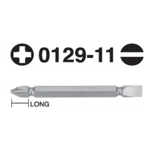 0129-11 Double-Ended Phillips & Slotted Hex Shank Screwdriver Bit – 1/4"