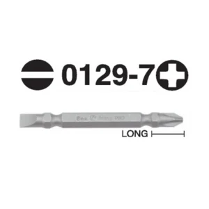 0129-7 Double-Ended Phillips & Slotted Hex Shank Screwdriver Bit – 1/4"