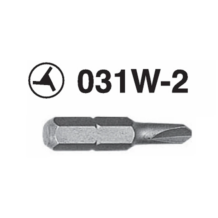 031W-2 031W-2 Tri-Wing Hex Shank Screwdriver Bit – ¼'' Drive