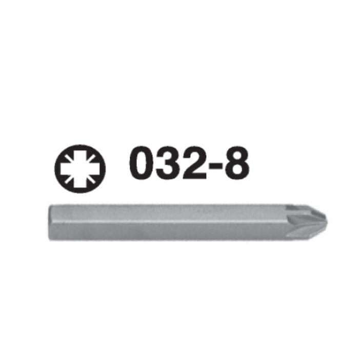 032-8 032-8 Pozidriv Hex Shank Screwdriver Bit – ⁵⁄₁₆" Drive