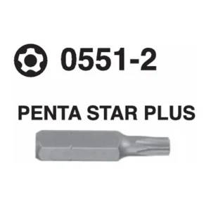 0551-2 Penta Star Plus Hex Shank Screwdriver Bit – ¼'' Drive
