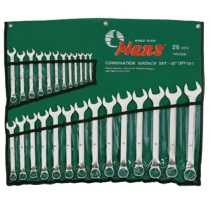166426M 26-Piece Combination Wrench Set – 45° Offset in Wrench Roll Pouch Bag
