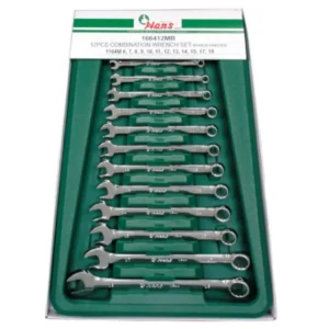 166412MB – 12 Pcs Mirror Polished Combination Wrench Set in TPV Case (1164 Series)