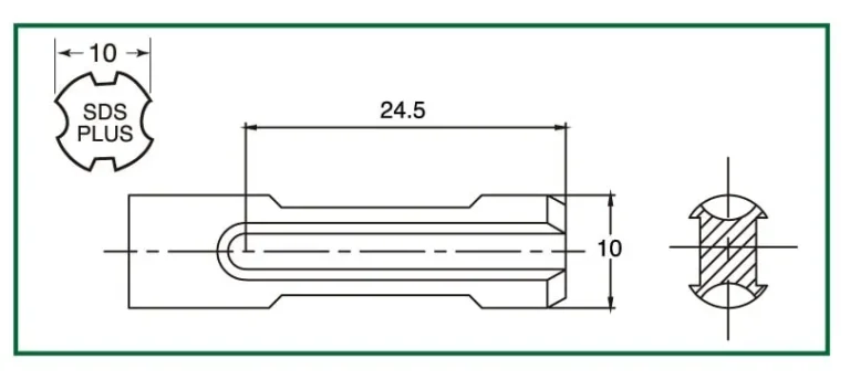 SDS Plus Stainless Bit Holders are designed for rotary hammers to accept ¼" hex bits with reliable grip.