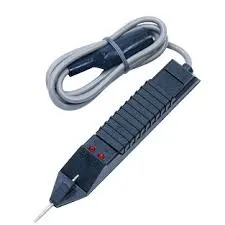 Handheld circuit tester for 3–48V DC systems with polarity LEDs. Durable 135mm body and sharp probe for easy insulation piercing.