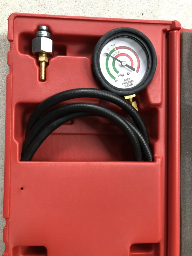 EGXP Exhaust Back Pressure Tester Kit – M12 & M18 Oxygen Sensor Adapters, Dual-Scale Gauge (PSI/Bar)