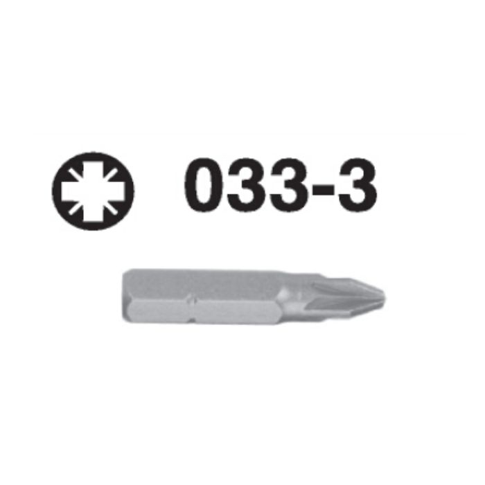 033-3 033-3 Pozidriv Hex Shank Screwdriver Bit – 10mm Drive