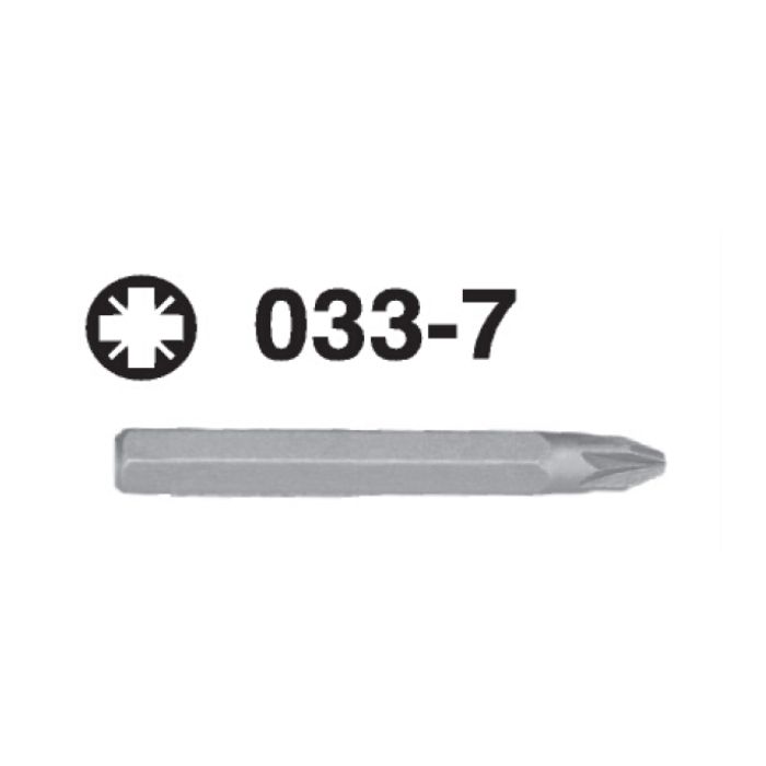 033-7 033-7 Pozidriv Hex Shank Screwdriver Bit – 10mm Drive