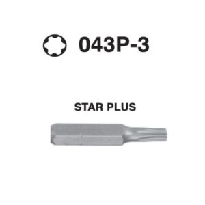 043P-3 Star Plus Hex Shank Screwdriver Bit – 10mm Drive