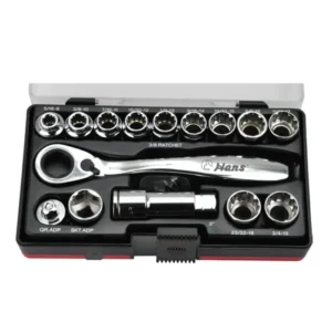 H3P615 – 15 PCs Spline Go-Thru Socket Wrench Set (⅜" Drive)