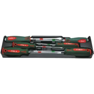 Screwdriver Set – TB-4 | Phillips & Slot Tips with Go-Thru Octagonal PP Ergonomic Handle in Plastic Tray