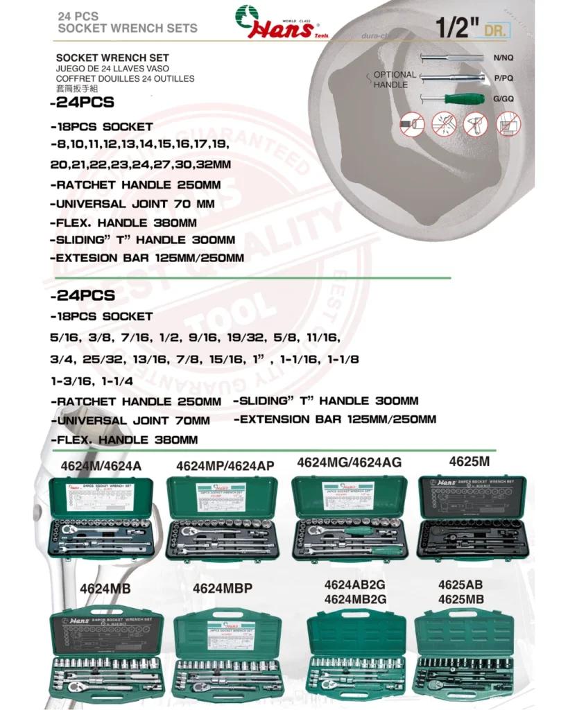 24 PCs socket wrench set combine