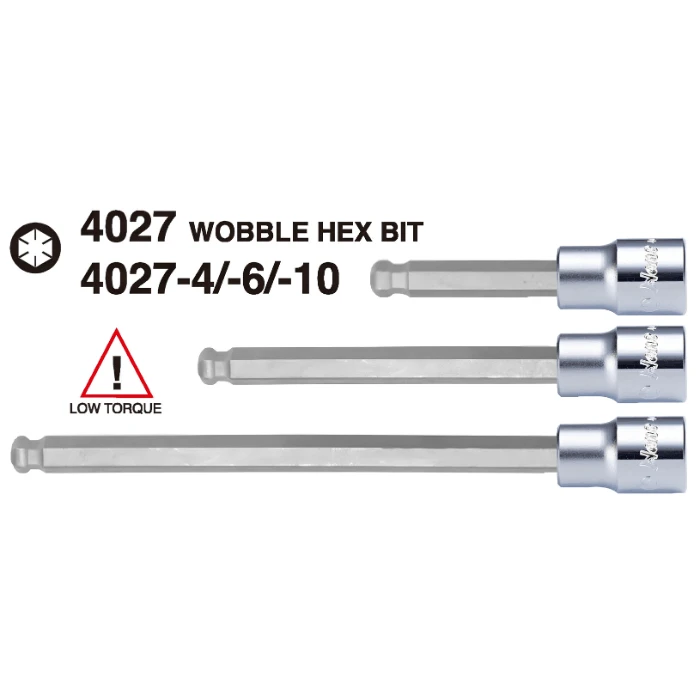 4027 Wobble Hex Bit Socket (1) 4027-4M Wobble Hex Bit Socket | ½"Drive 100mm Long